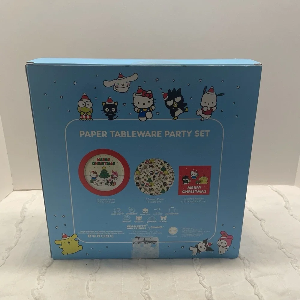 Sanrio Hello Kitty Paper Tableware Party Set Merry Christmas Holiday 144 Piece